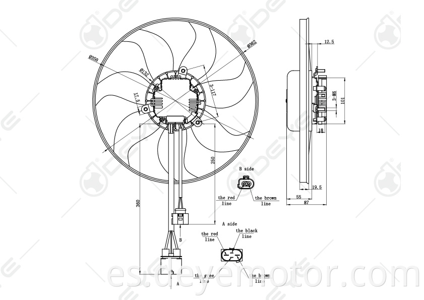 1K0959455DT FR FJ N DL C 3C0959455F ventiladores de radiador de refrigeración para A3 TT VW CONEJO GOLF EOS SKODA OCTAVIA SEAT ALTEA